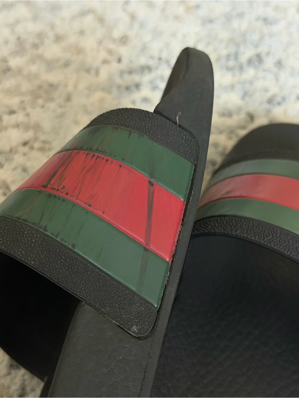💯 Authentic Gucci Slide Sandals with Green and Red Stripes